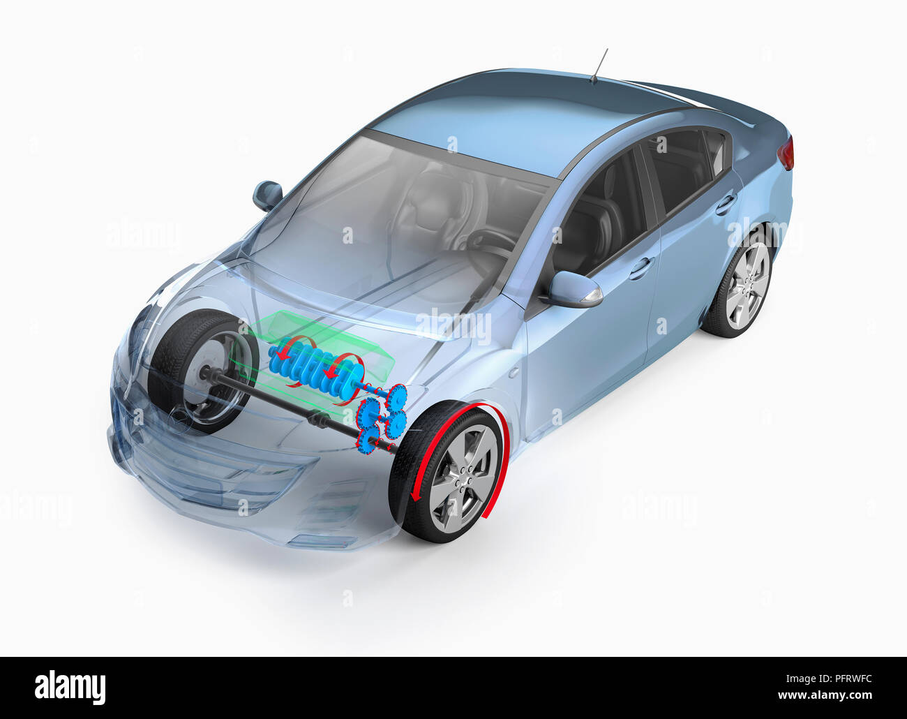 Illustration, interne Mechanismen für ein Auto Stockfoto