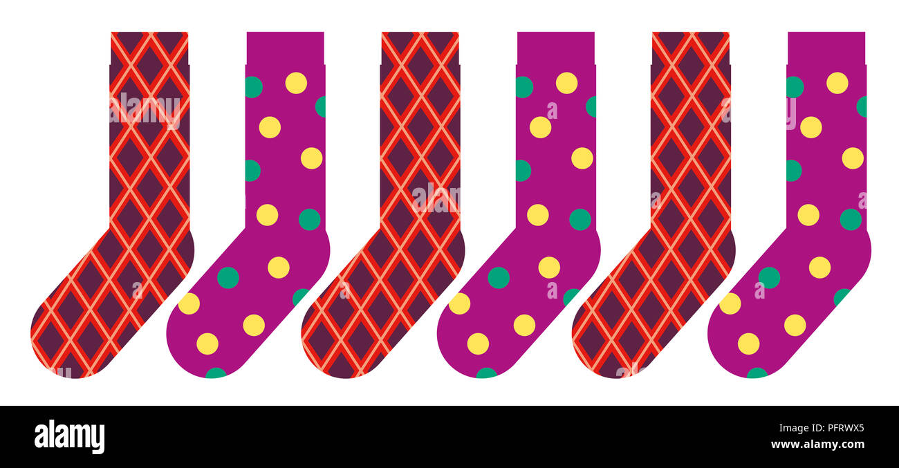 Farbenfroh gemusterten Socken Stockfoto