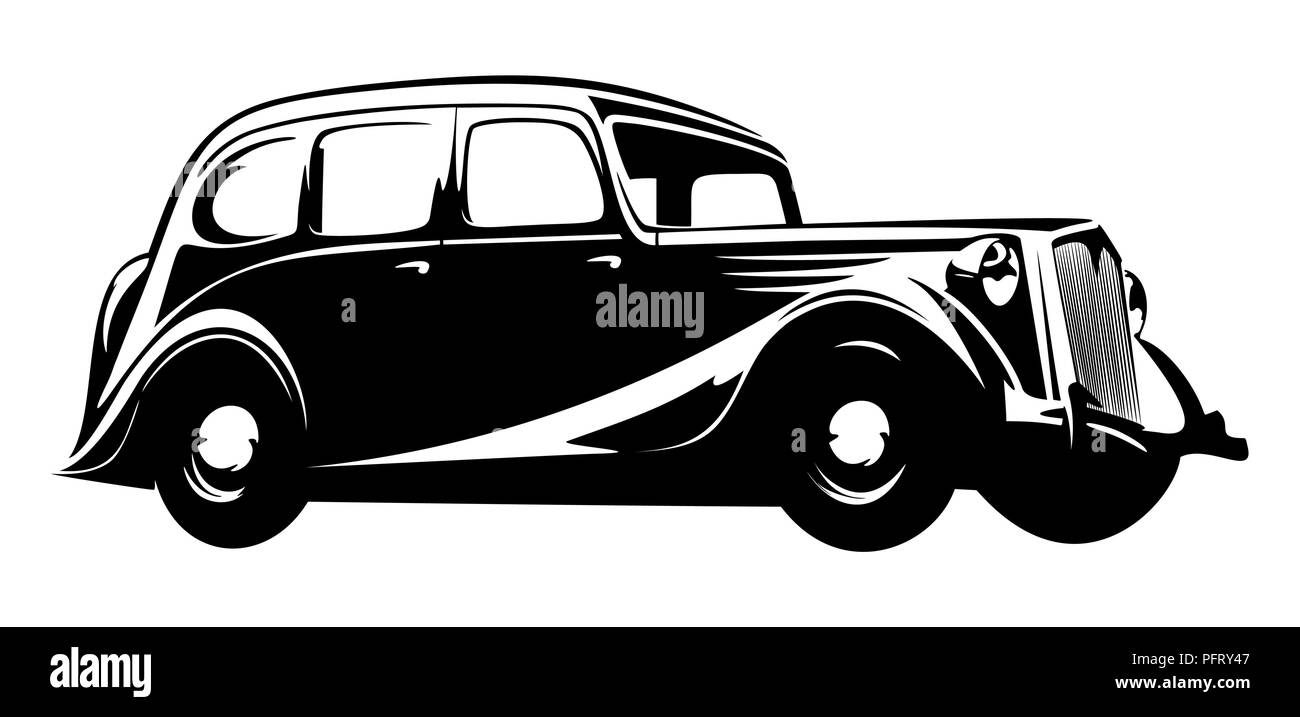 Alte Oldtimer auf weißem Hintergrund Stock Vektor Alte Oldtimer auf weißem Hintergrund Stock Vektor