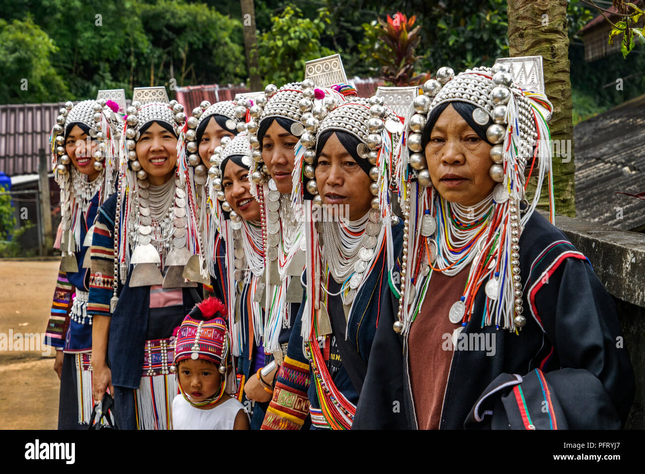 Die christliche Akha, Minderheiten Stamm im Norden von Thailand Berge Stockfoto