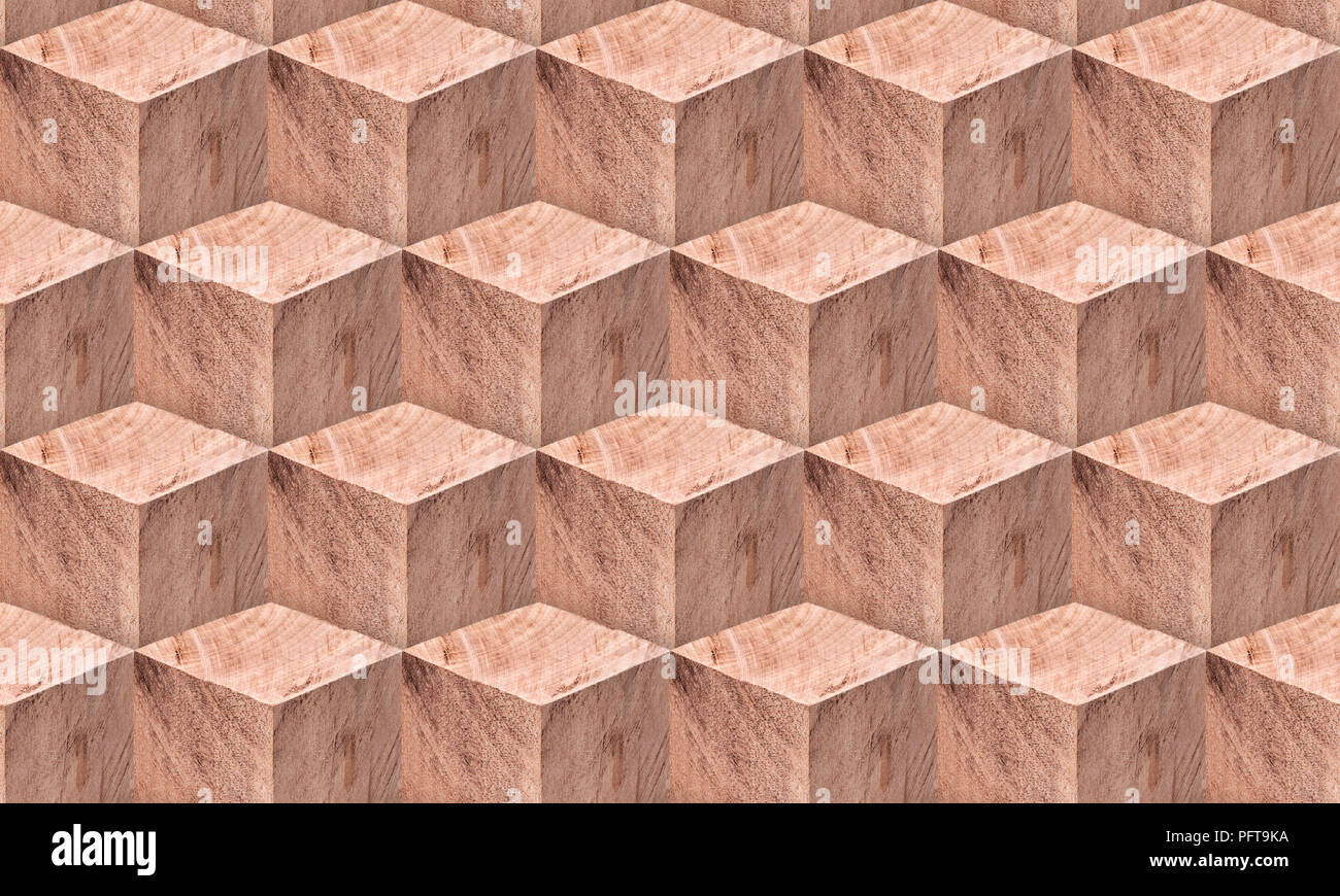 Große nahtlose natürlichen Muster aus vielen Holz- Bausteine erstellt Stockfoto