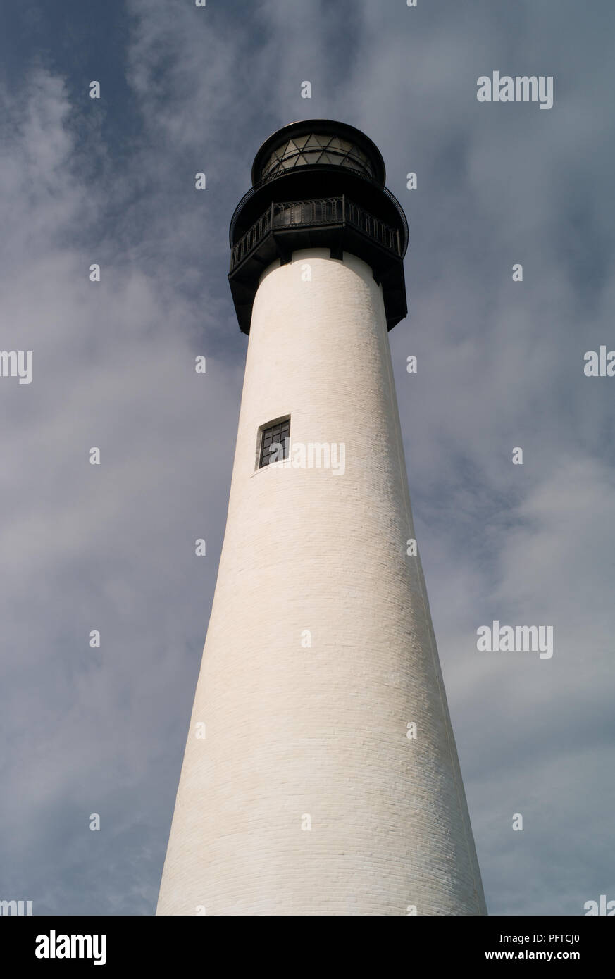 Cape Florida Lighthouse, Black and White Beacon in Florida, Vereinigte Staaten Stockfoto