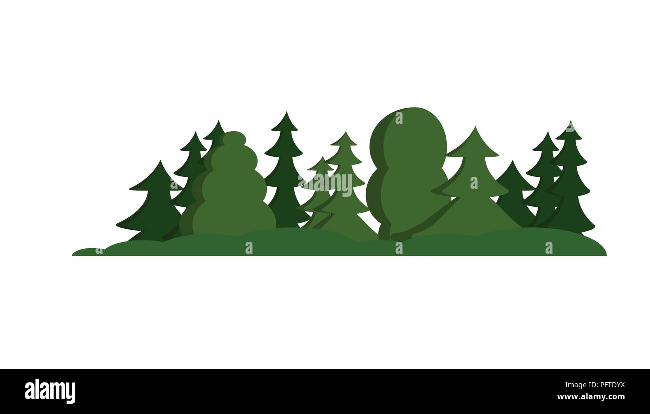 Papier trendige flache Bäume gesetzt Vektor-Illustration Stock Vektor
