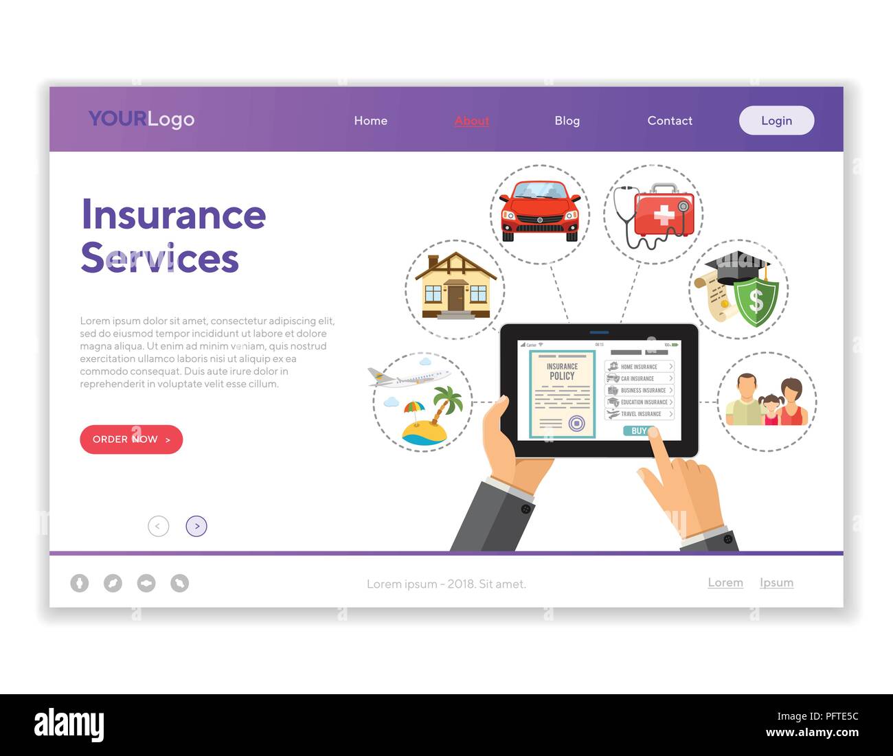 Online Insurance Services Stock Vektor