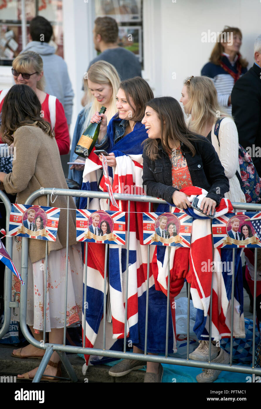 Royal Fans in Windsor am Tag der Hochzeit von Prinz Harry & Meghan Markle Stockfoto