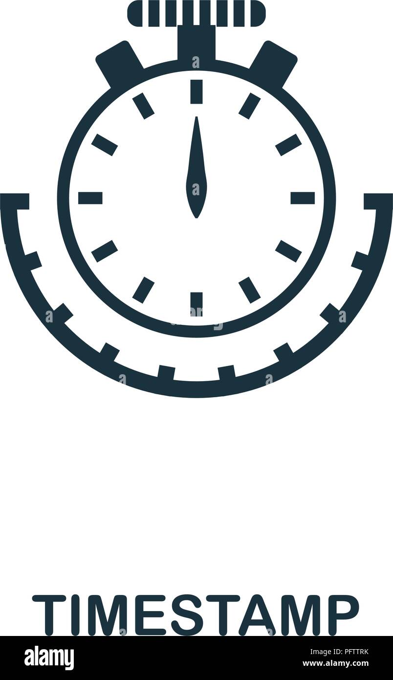 Zeitstempel Symbol. Schwarzweiß-Design von crypto Währung Kollektion. UI. Pixel Perfect einfache Piktogramm timestamp-Symbol. Web Design, Apps, Software Stock Vektor