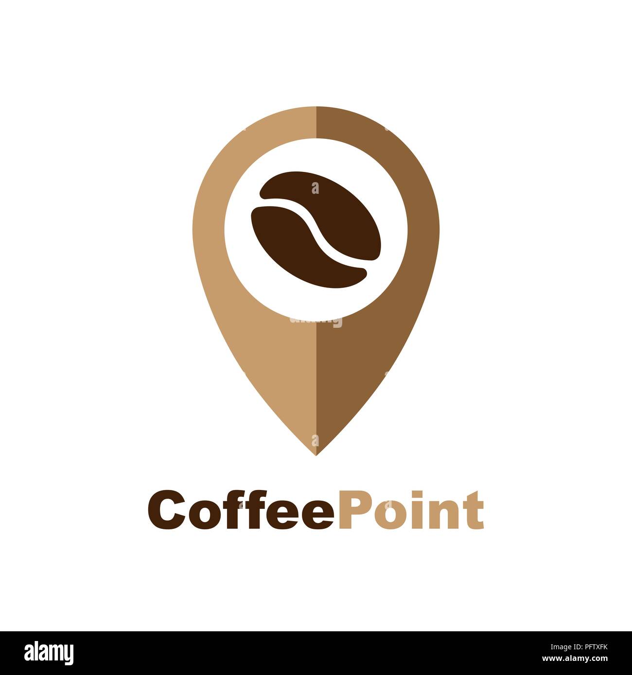 Minimalistischer Vektor logo für Coffee Shop. Schriftzug mit Coffee ...