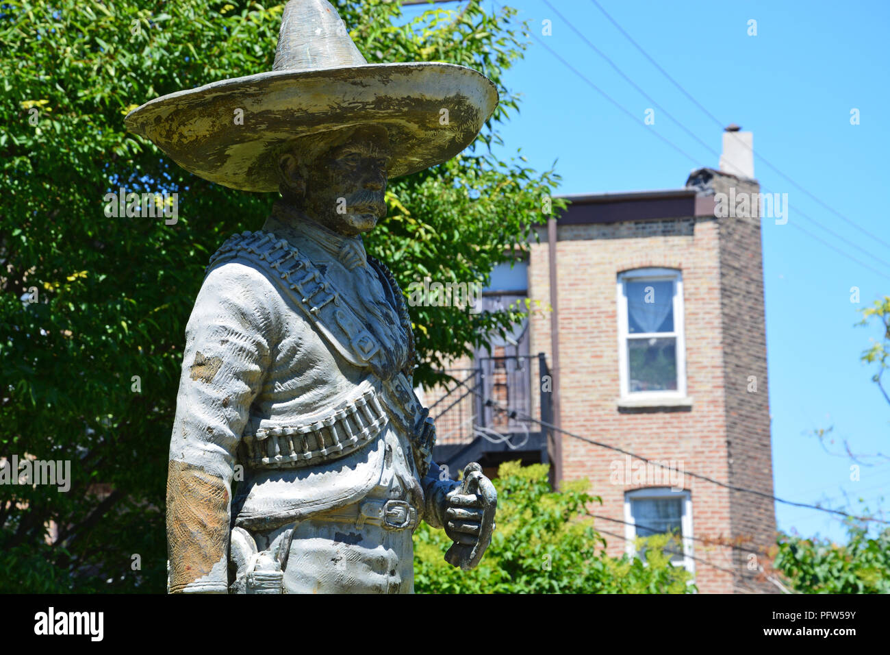 Denkmal von Emiliano Zapata, eine führende Figur in der Südlichen revolutionären Bewegung während der Mexikanischen Revolution/Bürgerkrieg von 1910-20. Stockfoto