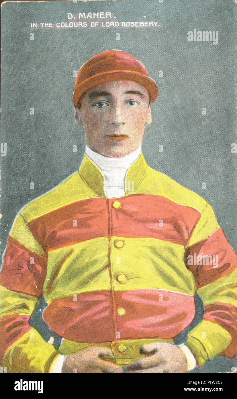 Daniel Maher Top US Jockey 1898 und oberen flachen racing Jockey 1908 und 1913 Stockfoto
