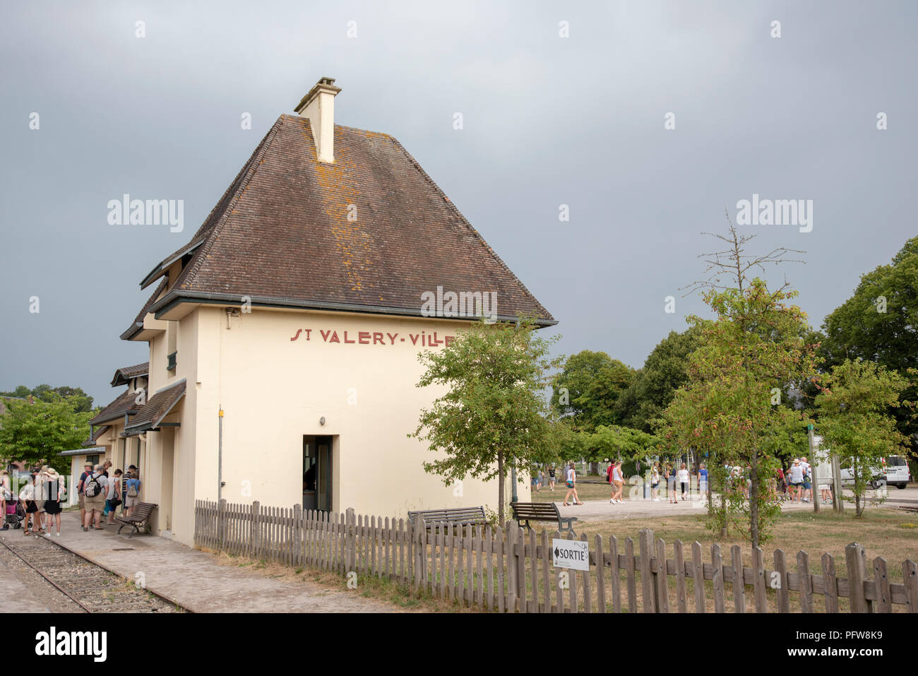 Der Bahnhof an der St-Valery-sur-Somme Stockfoto