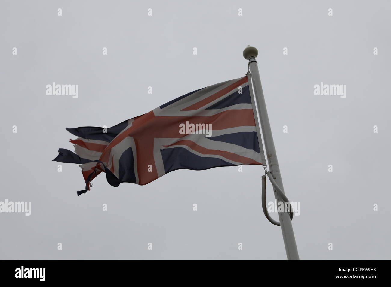 Union Jack Flagge zerrissen brexit Stockfoto