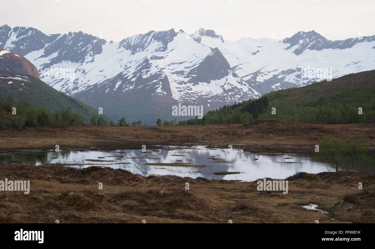 Blick auf die Berge Norwegen Stockfoto