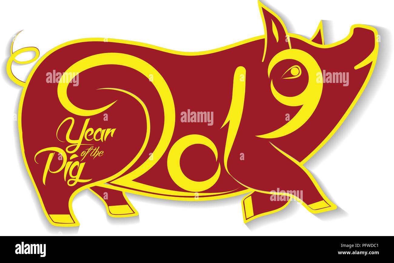 Schwein Ist Ein Symbol Fur Das Jahr 2019 Chinesisches Neujahr