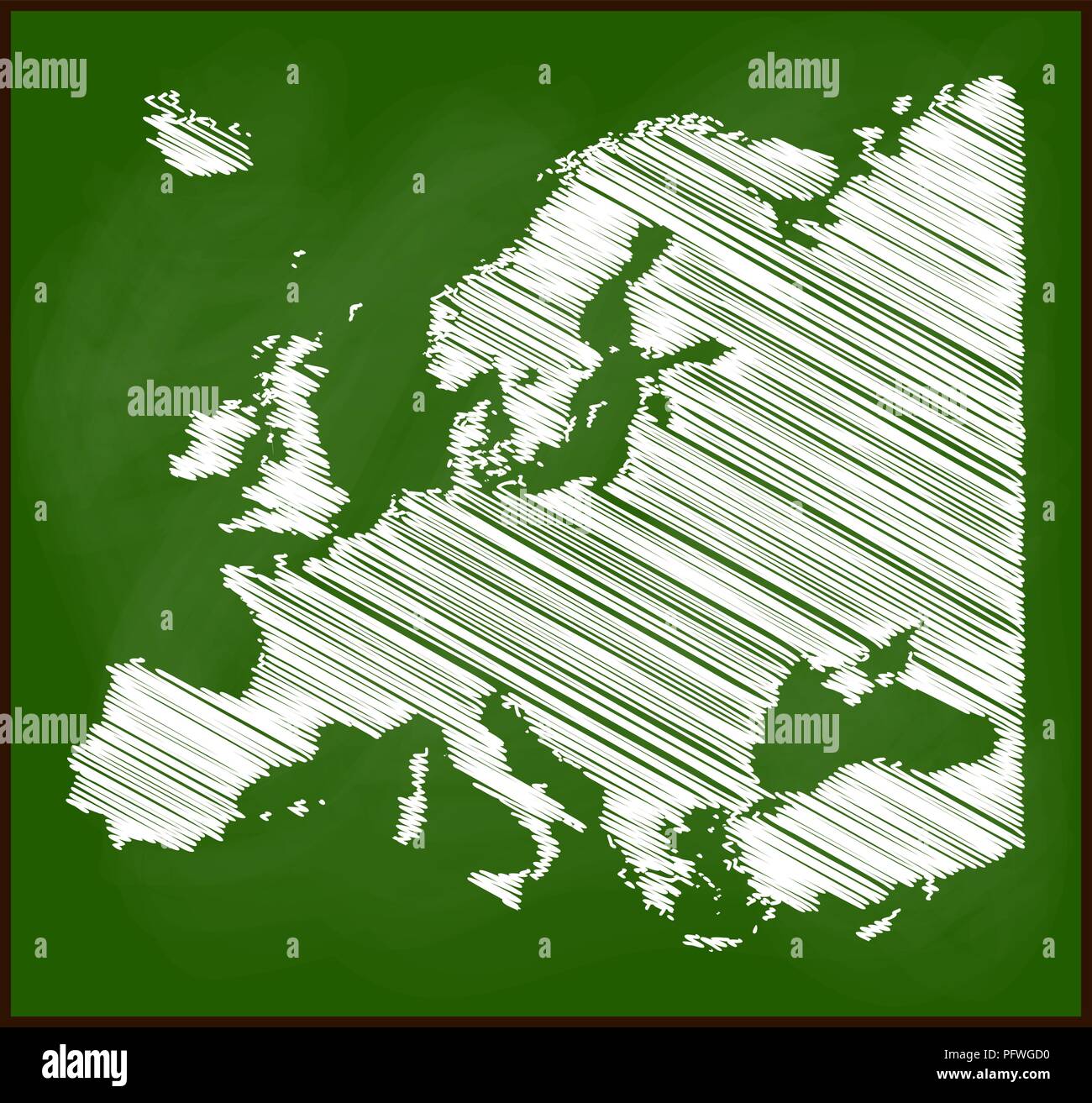 Europa Karte Kreide auf Tafel vektor Schule Hintergrund design Stock Vektor
