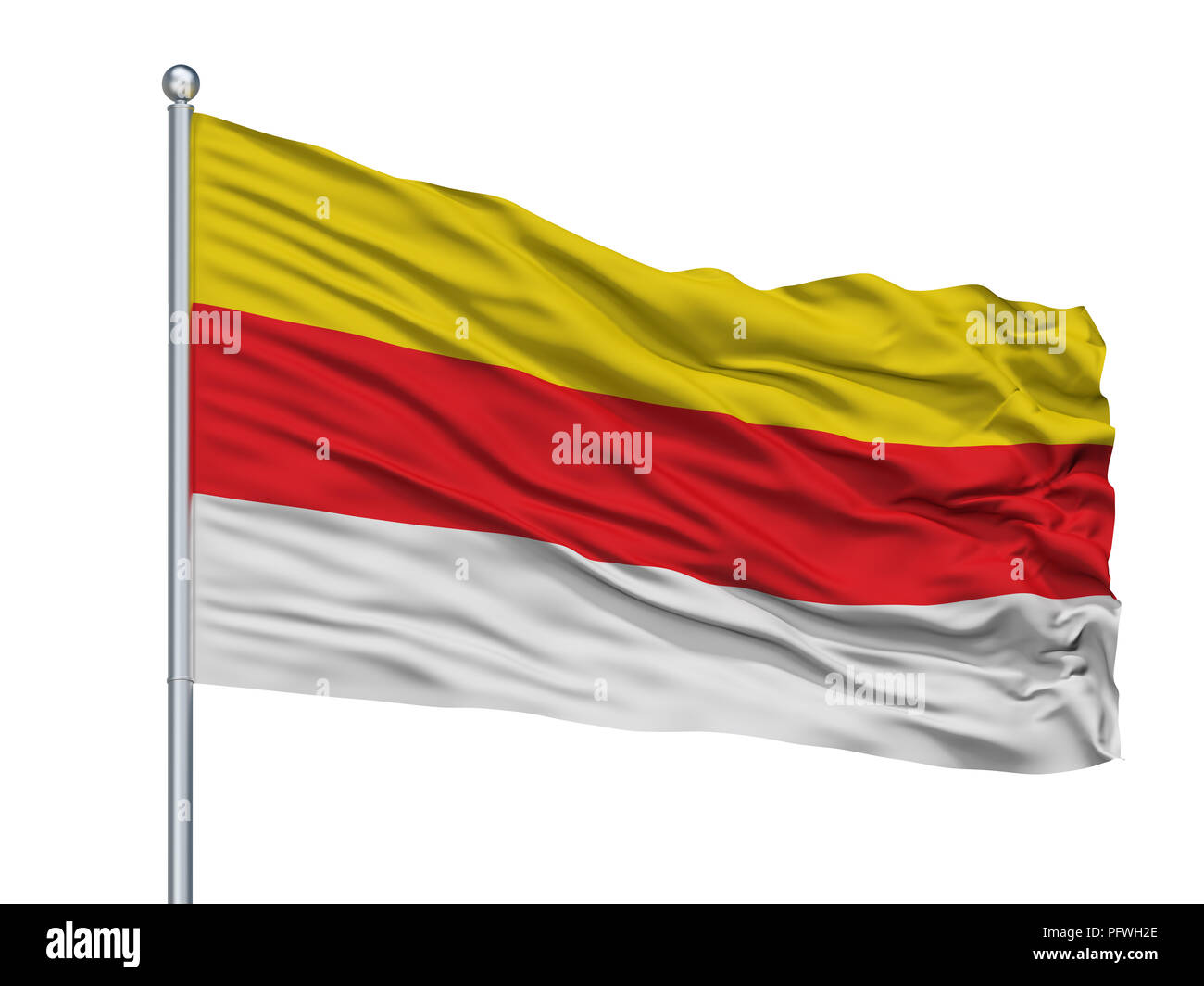 Münster Westfalen Flagge am Fahnenmast, Deutschland, isoliert auf weißem  Hintergrund Stockfotografie - Alamy