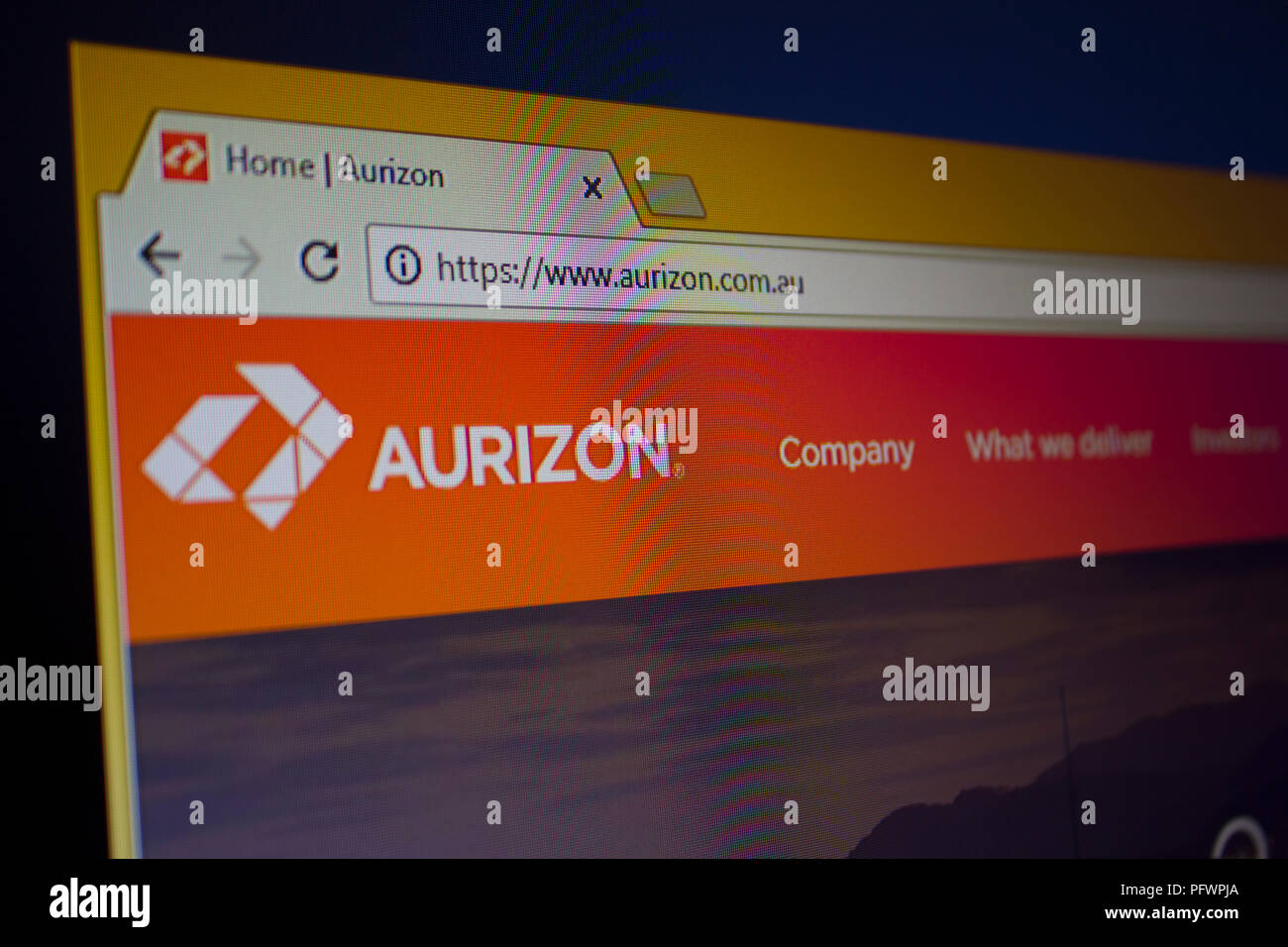 Aurizon Holdings Limited Homepage Stockfoto