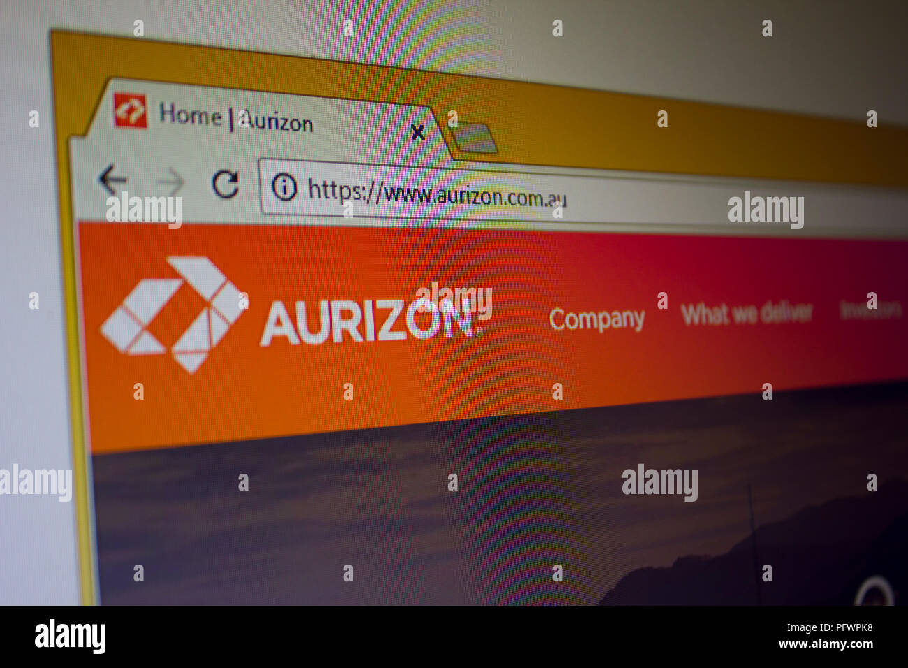 Aurizon Holdings Limited Homepage Stockfoto