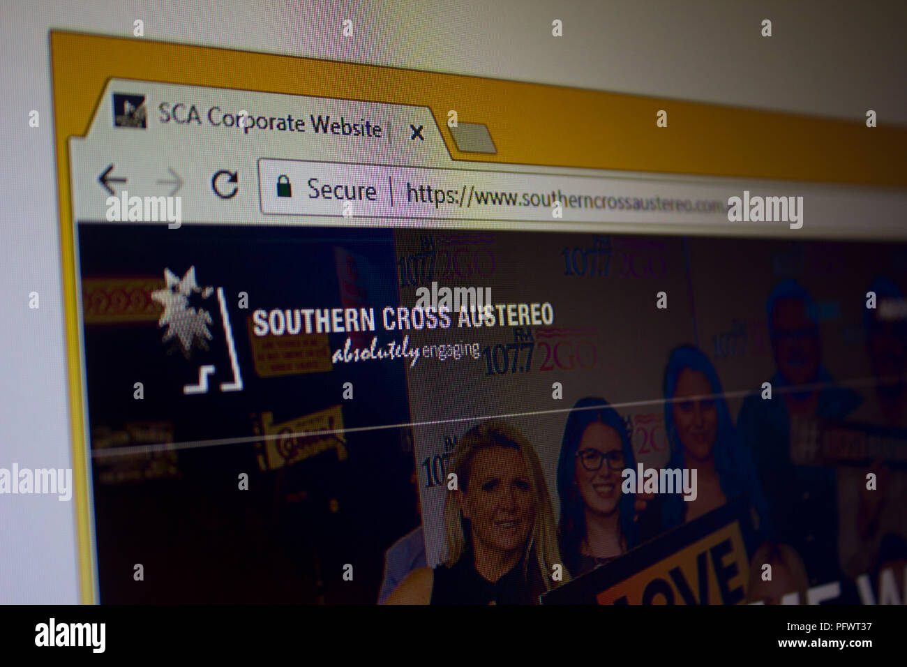 Southern Cross Austereo Homepage Stockfoto