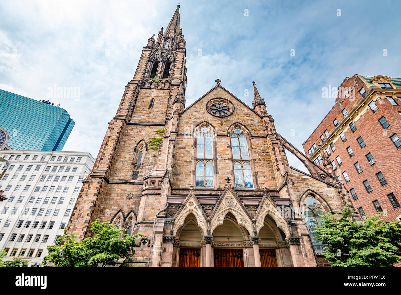 Weitwinkel Foto der Kirche des Bundes in Boston. Stockfoto