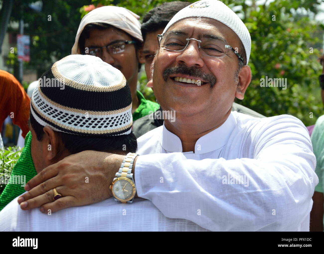 Minister Arup Biswas Wünsche auf Eid Stockfoto