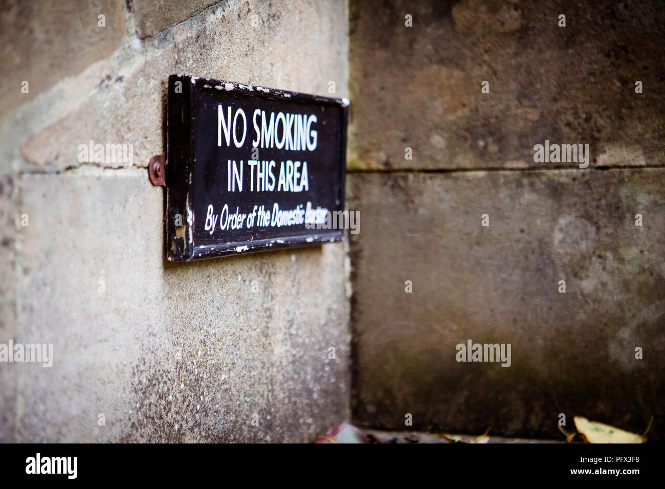 No smoking sign an der Universität Oxford Stockfoto