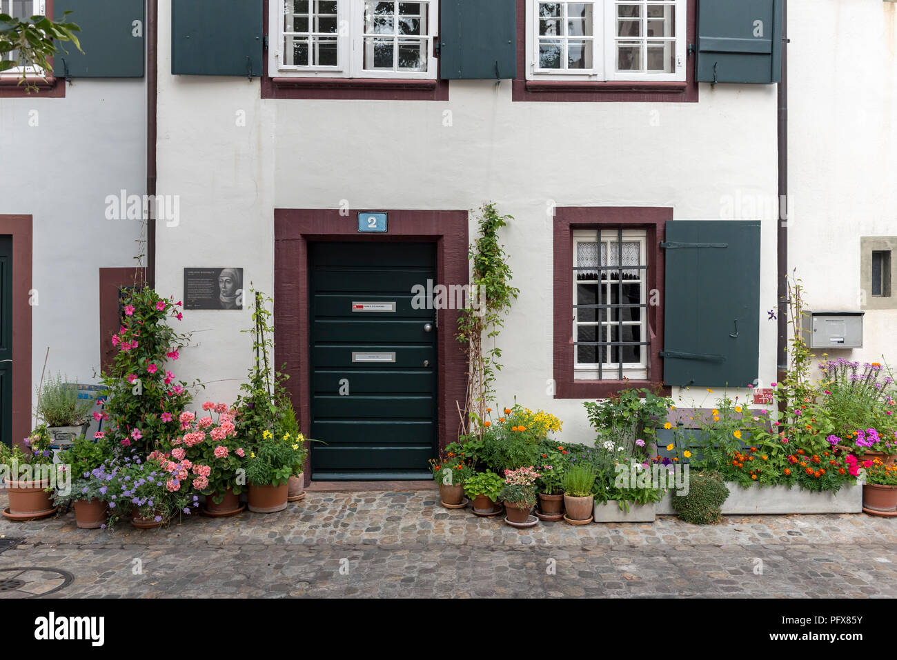 Wibrandis Rosenblatt Haus in der Altstadt Martinskirchplatz, Basel, Schweiz Stockfoto