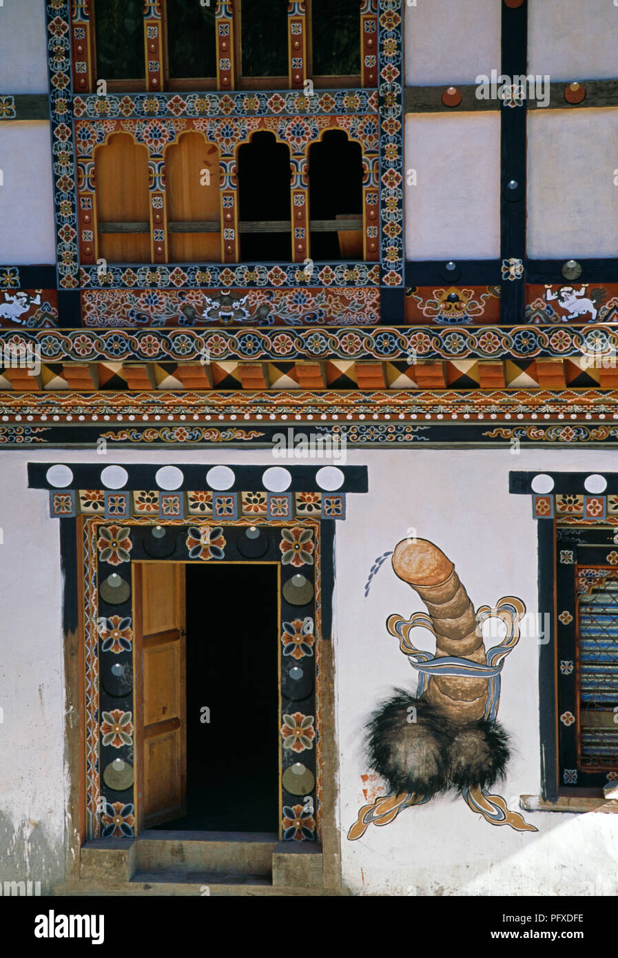 Eingerichtete Haus in Nobding in Bhutan Stockfoto