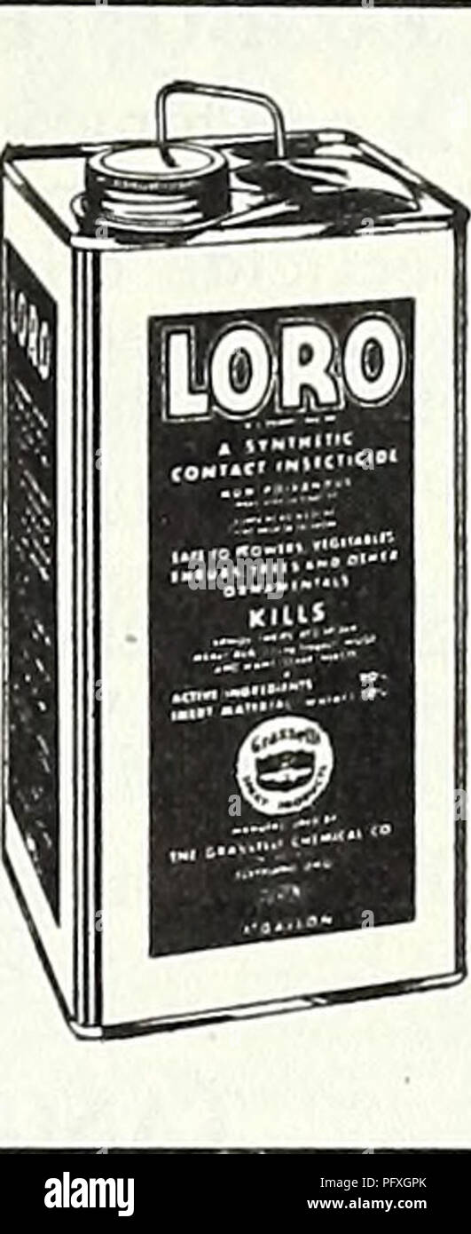 . Currie's Garten jährliche: Frühling 1935 60. Jahr. Blumen Samen Kataloge, Leuchtmittel (Pflanzen) Samen Samen Kataloge Kataloge; Gemüse; Baumschulen (Gartenbau) Kataloge; Pflanzen, Zierpflanzen Kataloge; Gartengeräte und Zubehör Kataloge. Eine neue synthetische Kontaktinsektizid eine neue synthetische Kontaktinsektizid mit herausragenden Eigenschaften. Enthält kein Nikotin, Pyrethrum oder rotenon. Ungiftig, wenn es verwendet wird, wie verwiesen. Steuert, Blattläuse, Thripse, Rote Spinne, Midge, Weiße Fliege und andere Insekten. 1 Pint, $ 2,00; 1 Gallone, $ 9,75; 5 Gallonen, $ 43,75. REG. Us PAT. Aus.. * SEMESAN - eine m Stockfoto