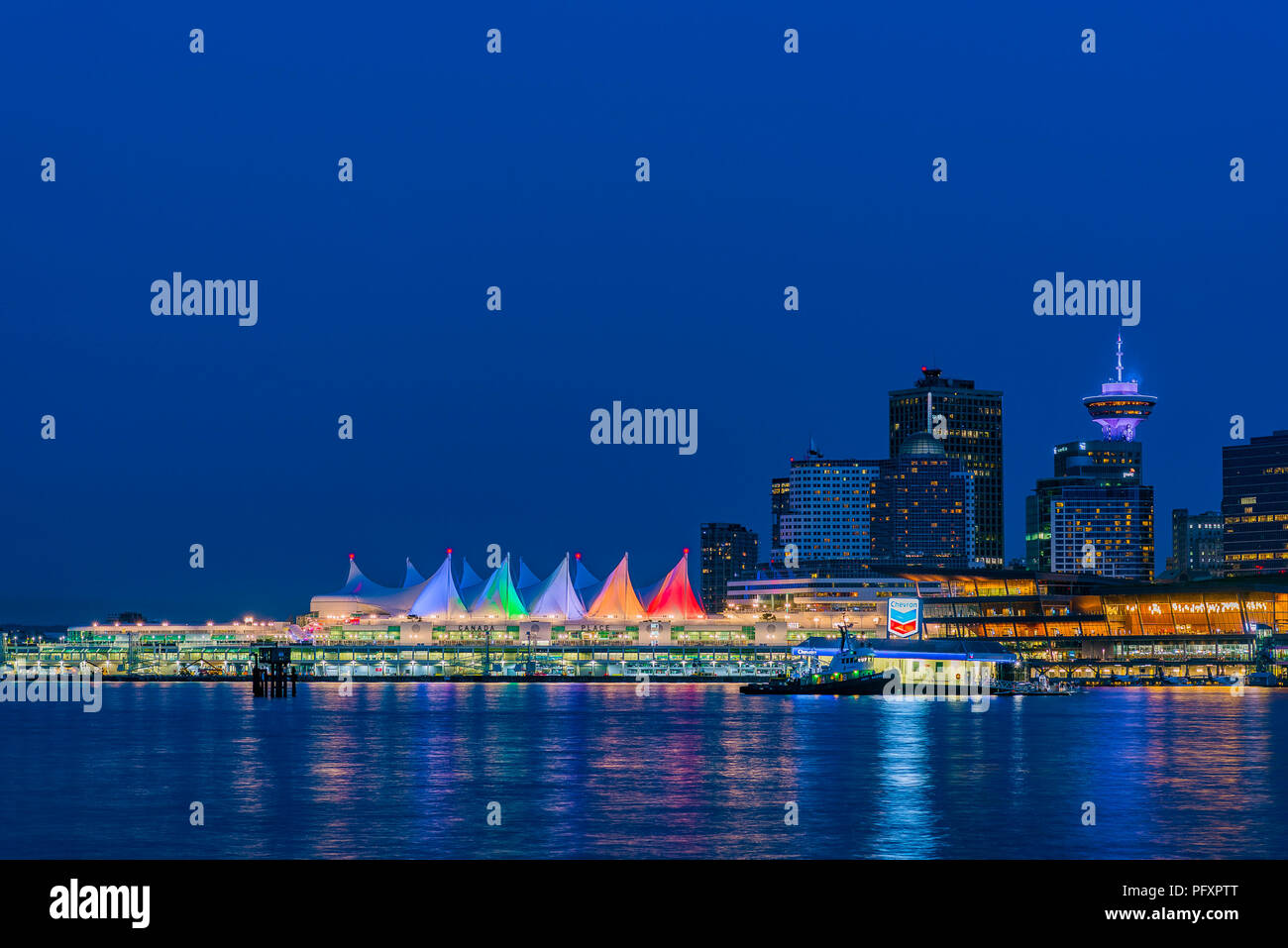 Downtown Skyline von Vancouver, Vancouver, Britisch-Kolumbien, Kanada Stockfoto