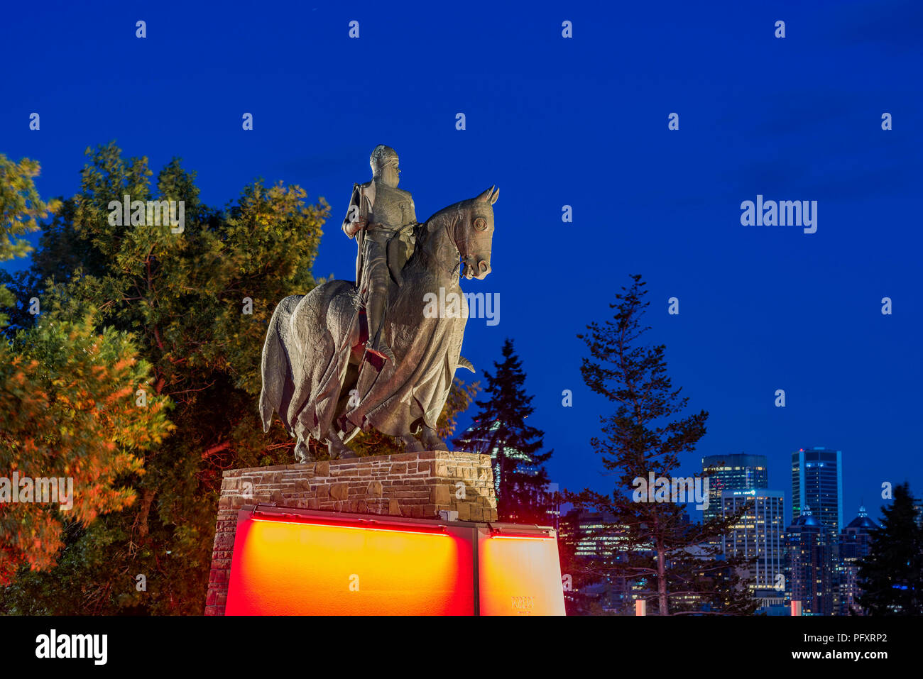 Robert the Bruce Statue, Calgary, Alberta, Kanada. Stockfoto