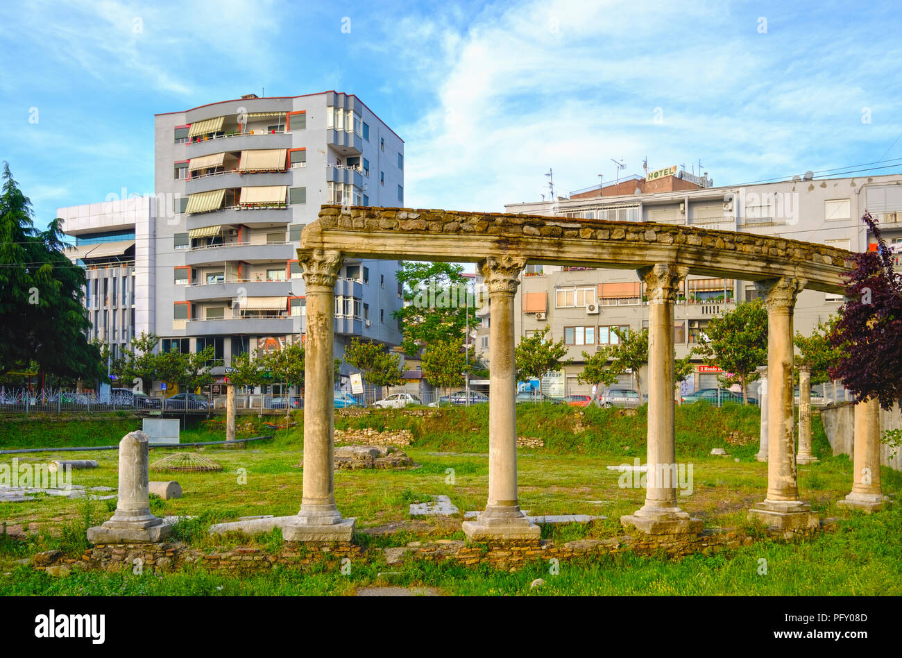 Ruinen des Forum Romanum, Durrës, Durrës, Albanien Stockfoto