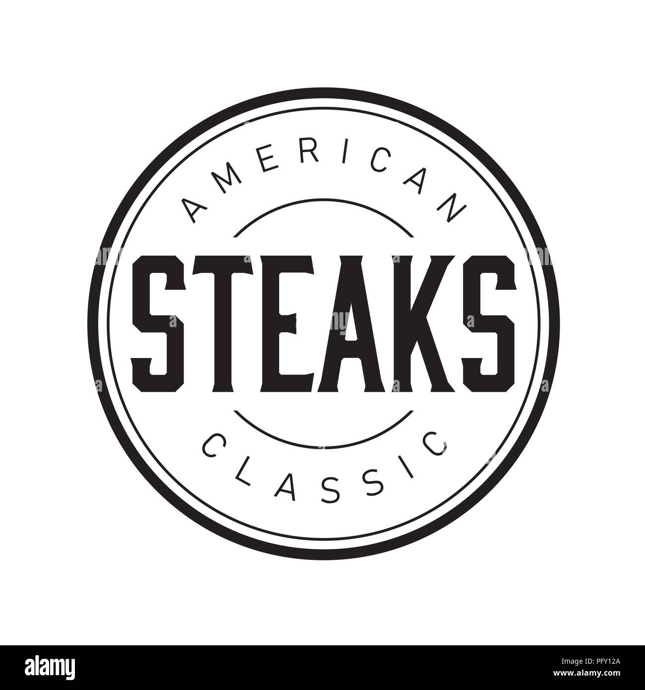 American Classic Steaks vintage Stempel Stock Vektor