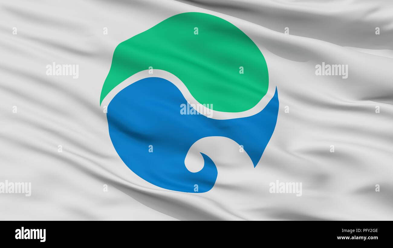 Hamamatsu Stadt Flagge, Japan, Präfektur Shizuoka, Detailansicht Stockfoto