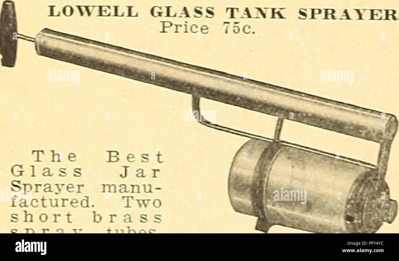 . Currie's Farm und Garten jährliche: Frühjahr 1919 44 Jahr. Blumen Samen Kataloge, Leuchtmittel (Pflanzen) Samen Samen Kataloge Kataloge; Gemüse; Baumschulen (Gartenbau) Kataloge; Pflanzen, Zierpflanzen Kataloge; Gartengeräte und Zubehör Kataloge. Verzinkte SI.00; Messing $ 1,35. Eine Hand Spray, g-Ives ein continnous Spray. In Stahl verzinkt und Messing. Zwei Düsen - direkte und Schräge - ing. Messing Kugel Rückschlagventil, nicht-COR-rosive. Spray Rohren und Düsen aus massivem Messing. Für die Reinigung leicht auseinander genommen. Behälter aus heavv Metall. Länge, Zoll ist über alles. Capacitv, Quart. D&bin Stockfoto