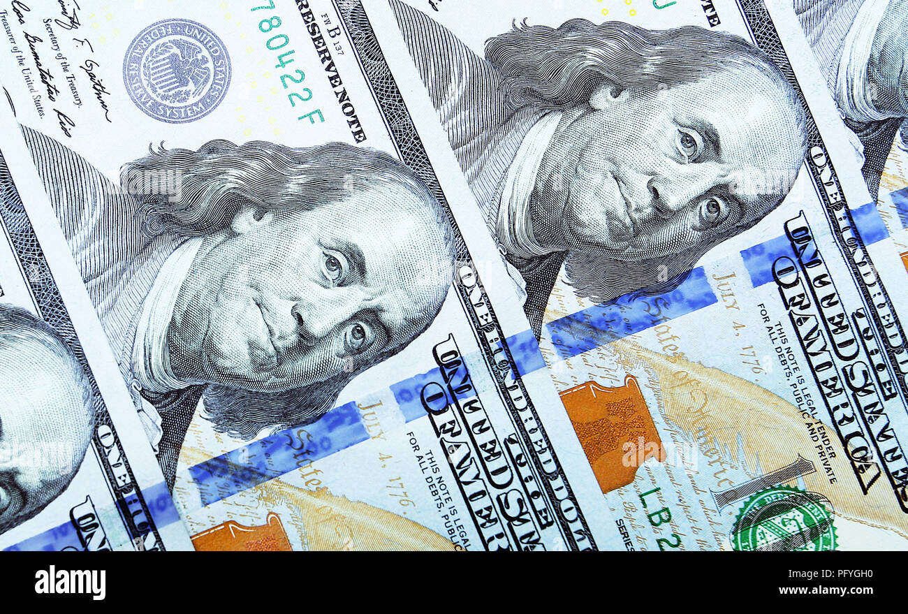 Hundert Dollar. Close Up. Stockfoto