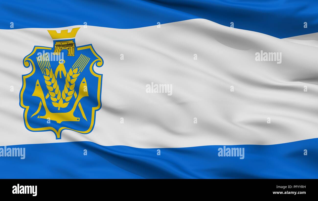 Kherson Oblast Stadt Flagge, Ukraine, Detailansicht Stockfoto