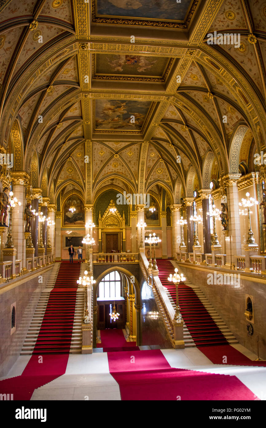 Ungarischen Parlament Innenraum Stockfoto