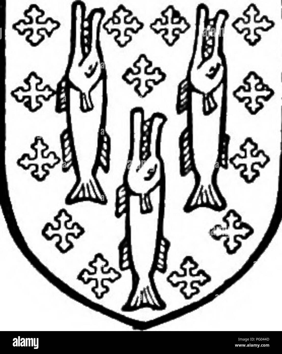 . Die Victoria Geschichte der Grafschaft von Bedford. Natural History. Eine GESCHICHTE VON BEDFORDSHIRE. Lucy, Gules crusiUy argent und drei lucies Argent. Diese Länder wurden bereits von Sir Thomas Rotherham, Herr von Luton Manor verpachtet, so scheint es wahrscheinlich, dass dieser Zuschuss Vorstudie für eine endgültige Übertragung zu ihm war, und dass dieser Teil von Luton Manor wurde wieder in der ganzen absorbiert." * Die ein Sechstel der fiel zu Sybil de Bohun, später bekannt als WOODCROFT alias HJLTARD MJNOR,^^ fast sofort von ihrem Sohn John de Bohun zu Emery de Lucy, die in 1276 eine Bestätigung der Gewährung von erzielt übertragen wurde. Stockfoto