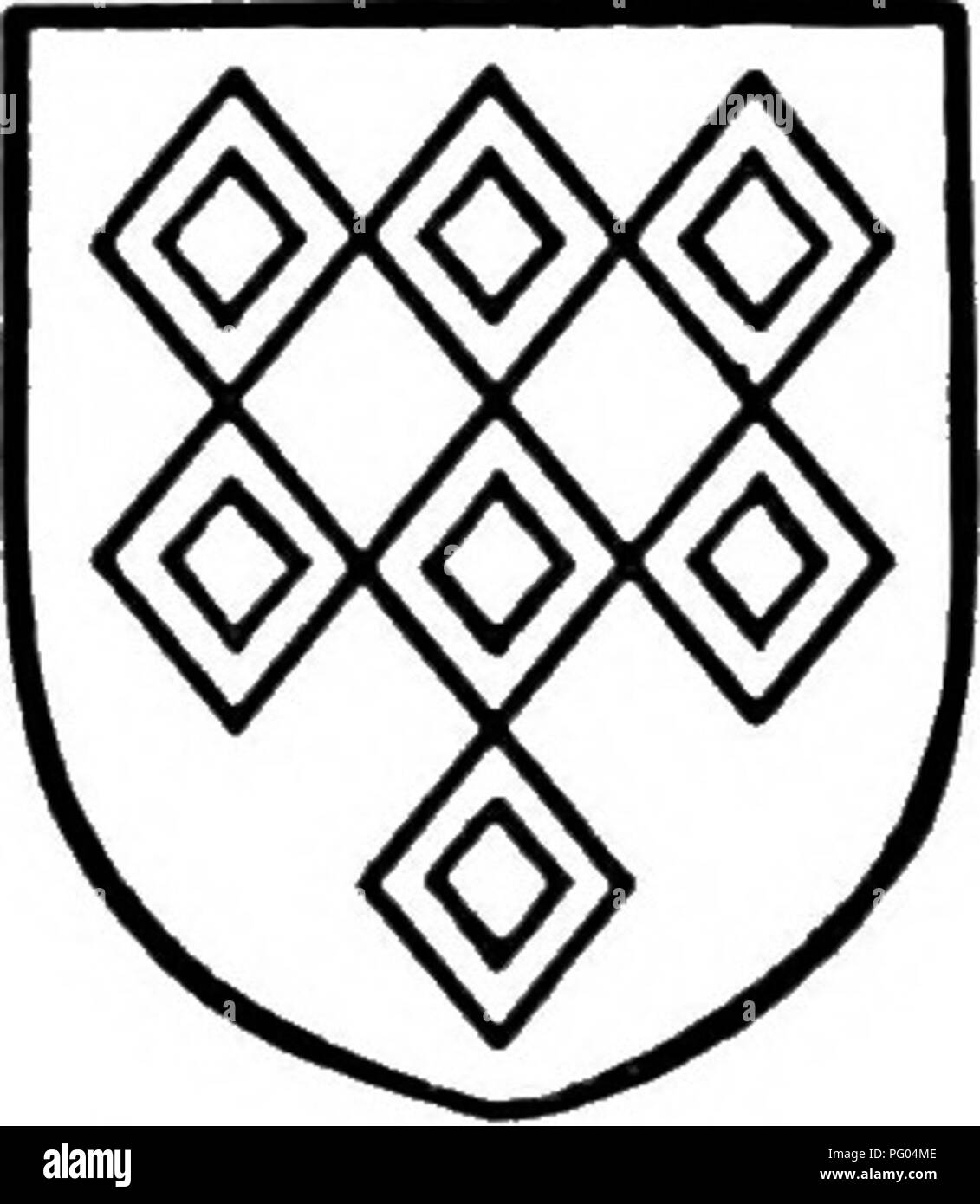 . Die Victoria Geschichte der Grafschaft von Bedford. Natural History. Spigurnel. Gules fretty Argent ein Chief oder • Mit einem Lion passant darin Gules. Braybroke. Sieben entwertet Gules. Argent Rauten im Jahre 1359, nach dem Tod von Sir Gerard Braybroke, den Landsitz zu seinem Sohn Gerard, "und es in den Besitz der Familie Braybroke weiterhin bestanden. Am Tod von Sir Gerard Braybroke 1427 es an Sir William Babyngton, eine Gerechtigkeit der allgemeinen Vorwände, einer der Vollstrecker des Sir Gerard Braybroke ist." Sir William Babyngton starb des Hauptprozesses Manor 1454 und hinterlässt einen Sohn und Erben William" Stockfoto