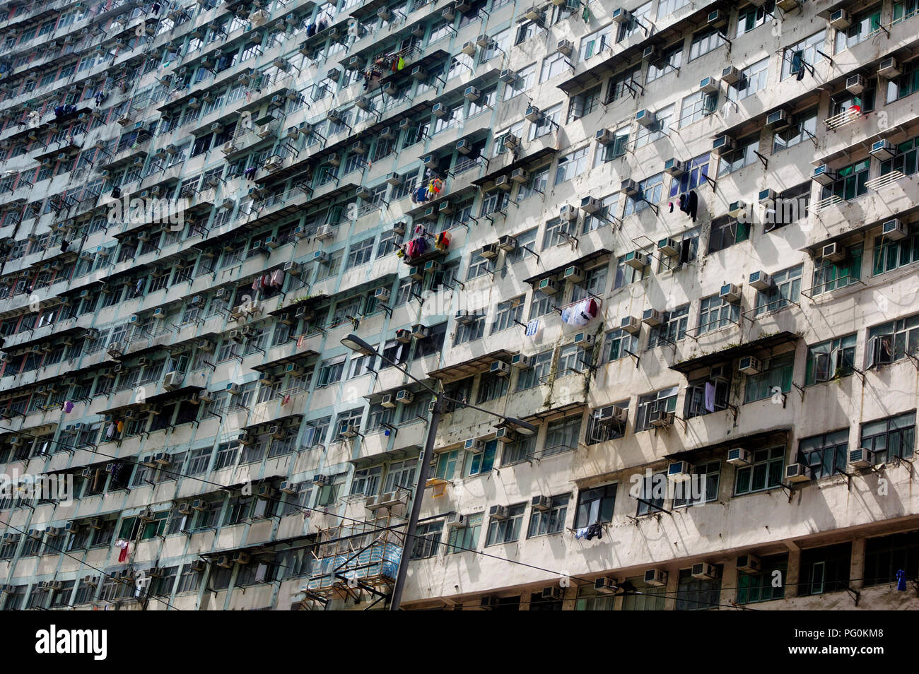 Alte Häuser in Hongkong großes Gebäude Element. Stockfoto