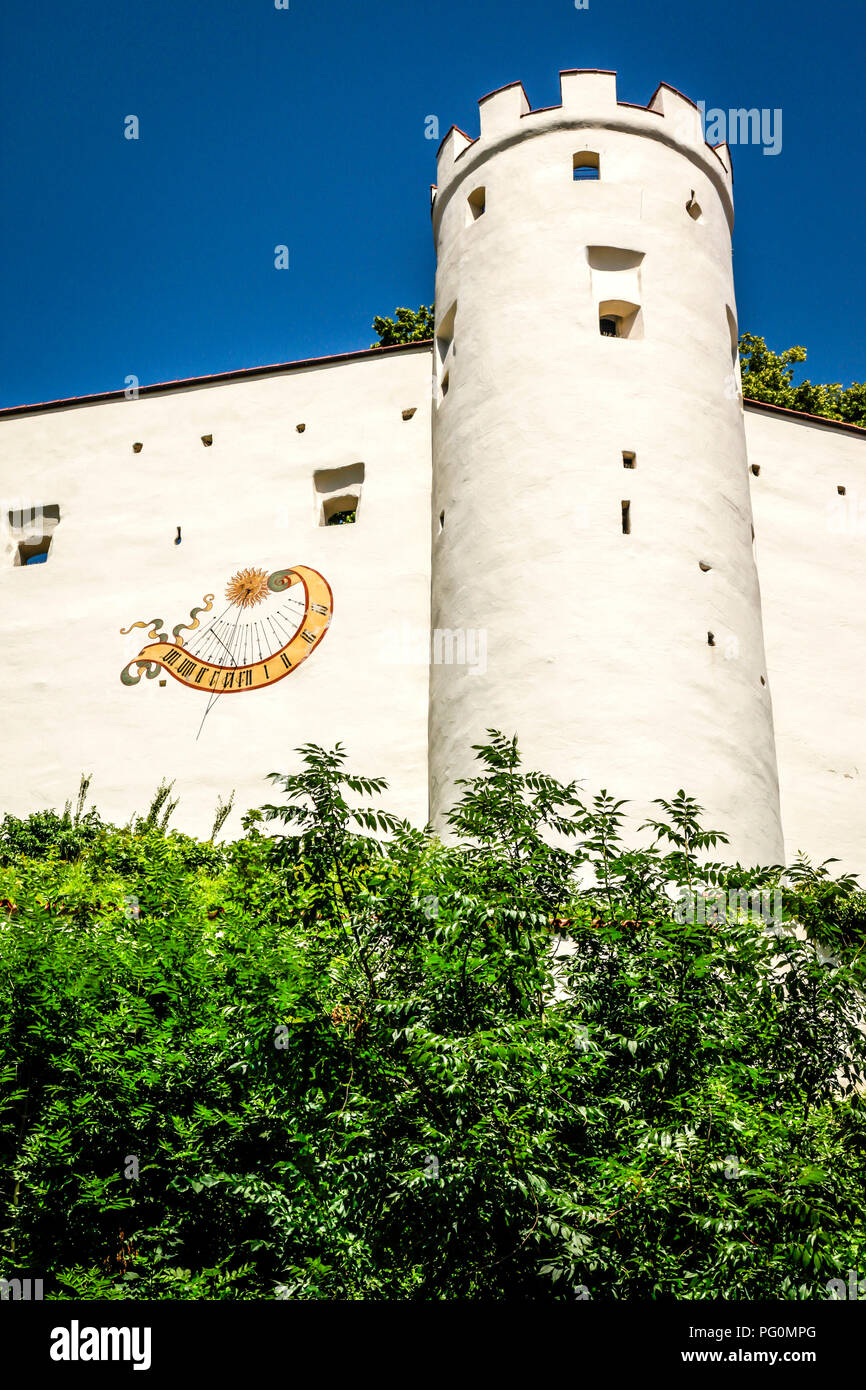 Das hohe Schloss von Füssen mit Blick auf die Altstadt in Süddeutschland Stockfoto