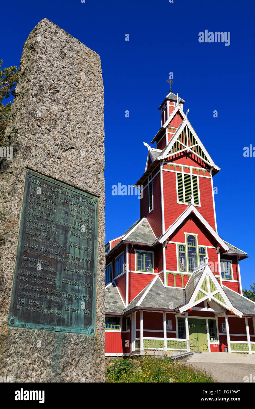 Buksnes Stabkirche, Gravdal Dorf, Lofoten, Nordland County, Norwegen Stockfoto