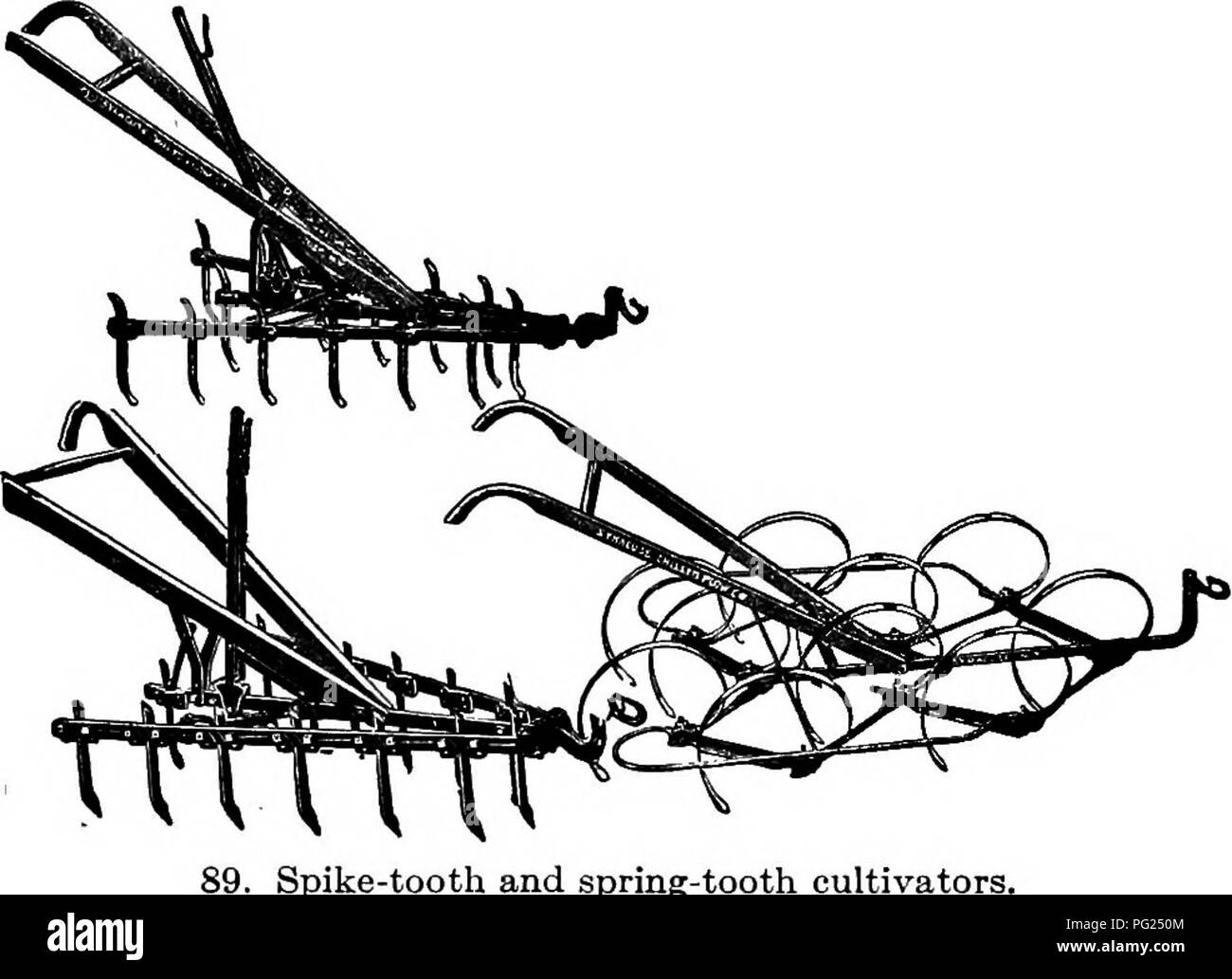 . Handbuch der Gartenarbeit: ein praktischer Leitfaden für die Herstellung von zu Hause und dem Anbau von Blumen, Obst und Gemüse für zu Hause. Im Garten arbeiten. 96 Handbuch der Gartenarbeit. Spike - Zahn und Zahn Grubber. Für noch kleinere Bereiche, in denen die Pferde nicht verwendet und welche noch zu groß für 100 Bodenbearbeitung durch Hacken. Bitte beachten Sie, dass diese Bilder sind von der gescannten Seite Bilder, die digital für die Lesbarkeit verbessert haben mögen - Färbung und Aussehen dieser Abbildungen können nicht perfekt dem Original ähneln. extrahiert. Bailey, L. H. (Liberty Hyde), 1858-1954. Stockfoto