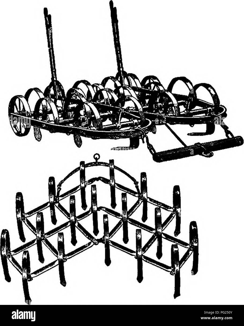 Ein praktischer Leitfaden zur Gartenarbeit, der die Gestaltung, das Pflanzen und die Pflege von häuslichen Gärten behandelt. Es bietet Einblicke in den Anbau von Blumen, Obst und Gemüse sowie Werkzeuge und Techniken für die Bodenvorbereitung und -Kultivierung. Stockfoto