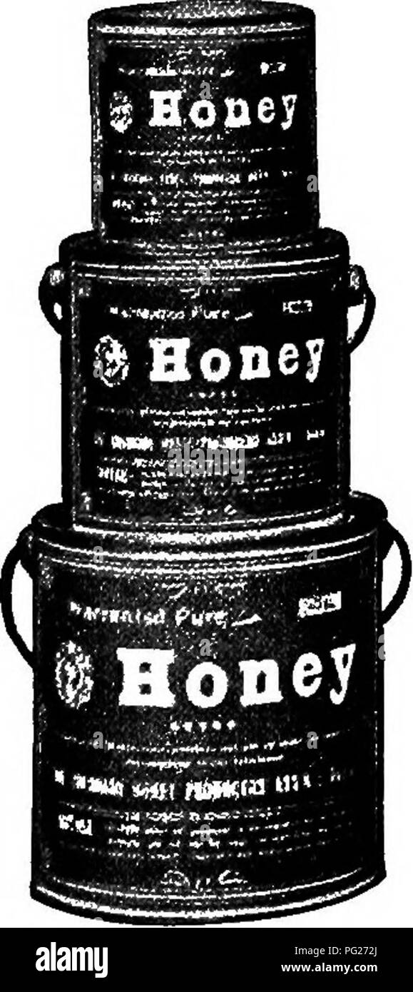 . Langstroth auf dem Hive & Amp; Honig Biene. Bienen. 522 HONIG HANDHABUNG. Der größte Teil der Ernte des Jahres über 24.000 lbs., war in diesem Paket verkauft, bei 23 Cent pro Eimer, oder etwa 9 Cent pro Pfund. "Einige unserer Leser fragen, warum wir nicht unsere Flitterwochen in diesen Eimer von der an die erste Stelle zu setzen, anstatt es in Fässer. Wir tun dies, weil wir nicht wissen, was pro-Teil jeder Größe wird durch den Handel erforderlich; denn Honig in kleinen Dosen nimmt zu viel Raum und ist so iiot. Abb. 226. Die FEICTION-TOP HONIG EIMER. sich leicht aus dem Weg bewegt; und vor allem, weil Stockfoto