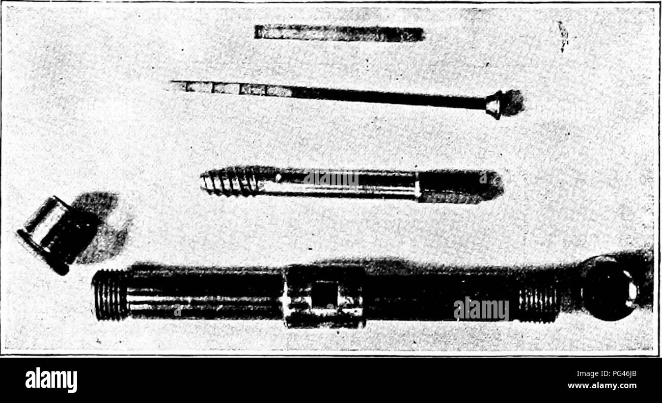 . Prinzipien der amerikanischen Forstwirtschaft. Die Wälder und die Forstwirtschaft. Waldmeßlehre. 193 Der Minnesota Holz ist sechs Fuß in der lengtli. Bei der Prüfung der Ende eines Archivs, die grobe Körnung der Säge muss oft weg, bevor die Ringe geglättet werden. Abb. 66.- Die akkretion - Borer, mit Griff, hohl Schnecke, mit Zeichnung und einem Kern aus Holz gewonnen. Der Griff ist hohl mit Schraubverschluss, so, dass die anderen Teile im Inneren durchgeführt werden kann, wenn sie nicht in Verwendung ist. readil gezählt werden kann), und das ist gut mit einem scharfen Messer erreicht, schneiden ein breites V-Kerbe vom Zentrum zum Kreisumfang. Mis Stockfoto