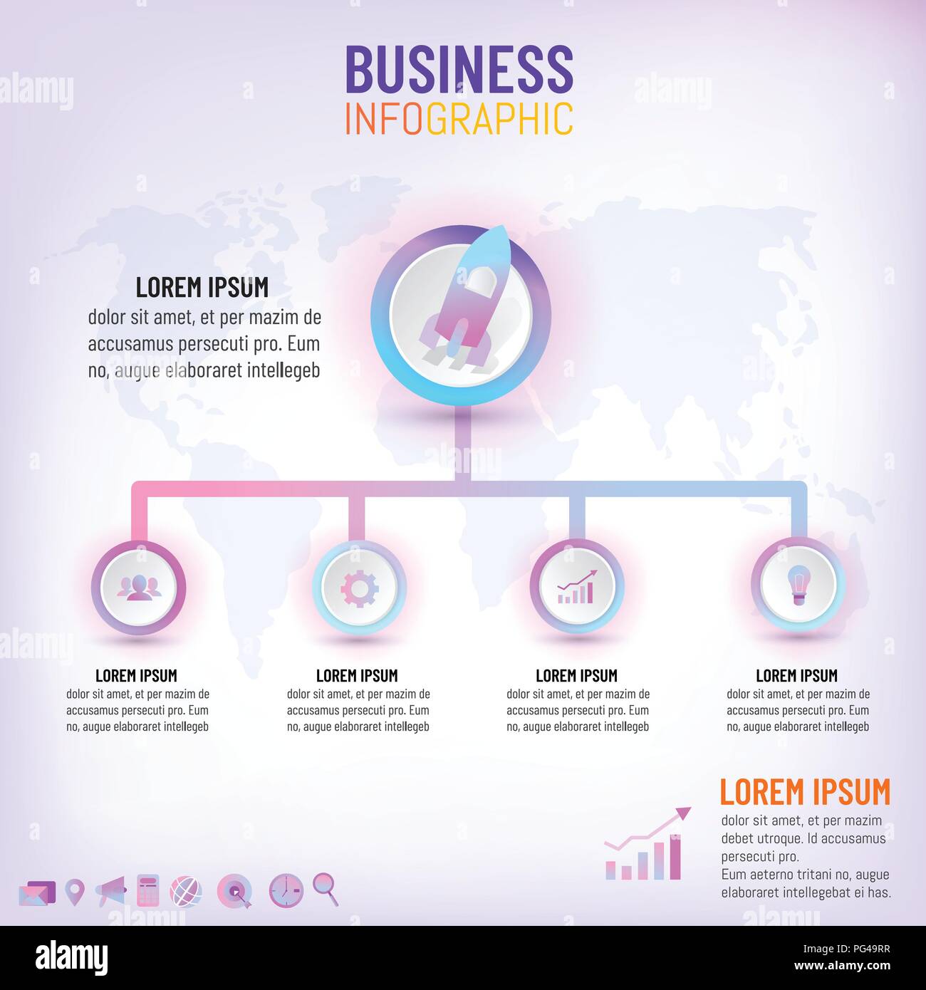 Business Präsentation kreative Konzept Infografik mit 4 Optionen, Schritte, Prozesse. Vector Illustration Stock Vektor