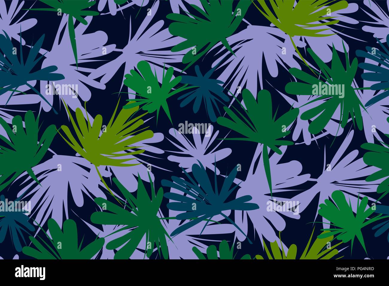 Florale nahtlose Muster mit tropischen Blättern. Botanische Illustration von Hand gemalt. Textildruck, fabric Swatch, Geschenkpapier. Vektor. Stock Vektor