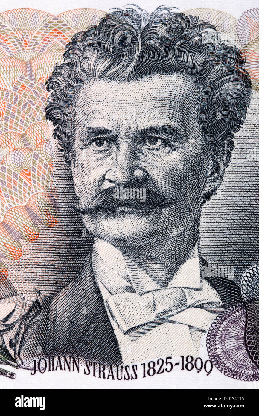 Johann Strauss Portrait von österreichischen Geld Stockfoto