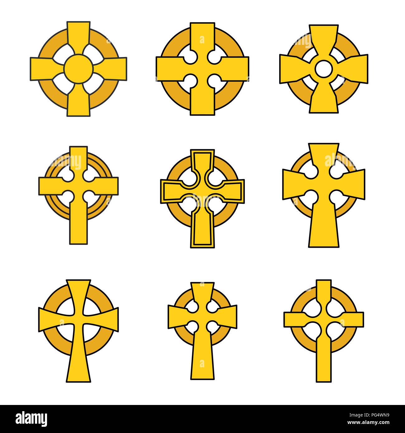 Der Keltische Kreuze Fur Religiose Design Irische Schottische Celtic Cross Sign Collection Stock Vektorgrafik Alamy
